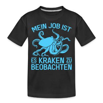 Meeresbiologe Kraken Meeresforscher Oktopus - Kinder Premium Bio T-Shirt - Schwarz - Vorne