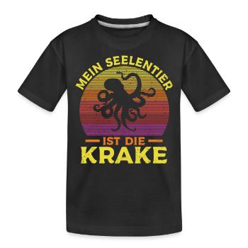 Meeresbiologe Kraken Meeresforscher Oktopus - Kinder Premium Bio T-Shirt - Schwarz - Vorne