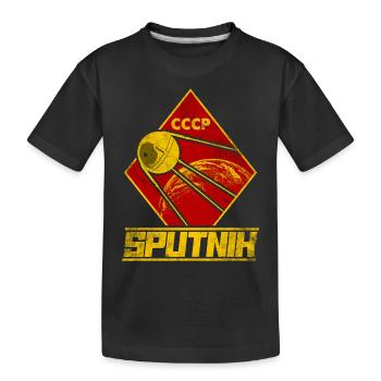 Sputnik Satellite Soviet Union - Kids' Premium Organic T-Shirt - black - Front