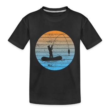 Pêche Pêche Hameçons Pêcheur Pêcheur - T-shirt bio Premium Enfant - noir - Devant