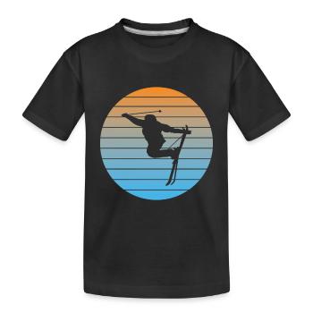 Skieurs Ski de Noël Sports d'hiver Ski - T-shirt bio Premium Enfant - noir - Devant
