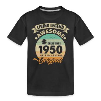 1950 Birthday - Kids' Premium Organic T-Shirt - black - Front