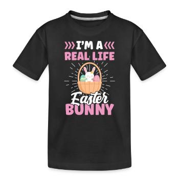 Ich Bin Ein Echter Osterhase Osterfest Ostern - Kinder Premium Bio T-Shirt - Schwarz - Vorne