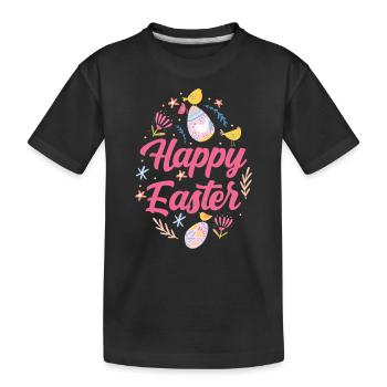 Joyeuses Pâques Pâques Pâques Pâques Lapin de Pâques Dictons - T-shirt bio Premium Enfant - noir - Devant