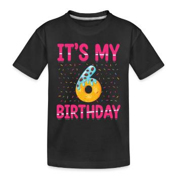 Es Ist Mein 6. Geburtstag | Sprinkles Thema | - Kinder Premium Bio T-Shirt - Schwarz - Vorne