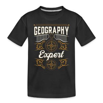 Expert en géographie Géographie Étudiant Géographe - T-shirt bio Premium Enfant - noir - Devant