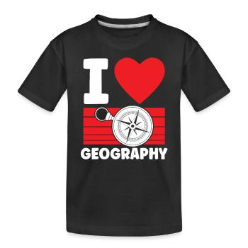 J’adore géographie Géographie Profession Géographie Géographie - T-shirt bio Premium Enfant - noir - Devant