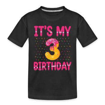 Es Ist Mein 3. Geburtstag | Sprinkles Thema | - Kinder Premium Bio T-Shirt - Schwarz - Vorne