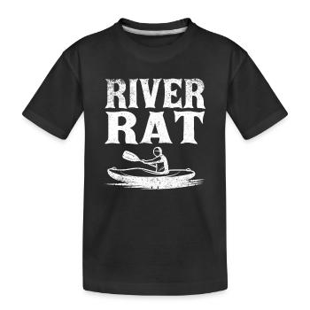 Flussratte Lustiges Kajakfahren Wildwasser-Rafting - Kinder Premium Bio T-Shirt - Schwarz - Vorne