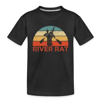 Lustige Kajakfahrt Wildwasser-Rafting Kajakfahrer - Kinder Premium Bio T-Shirt - Schwarz - Vorne