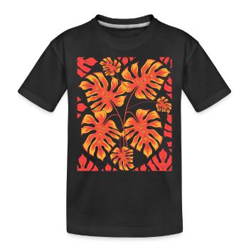 Plantes Cadeau Feuilles Tropicales Monstera - T-shirt bio Premium Enfant - noir - Devant