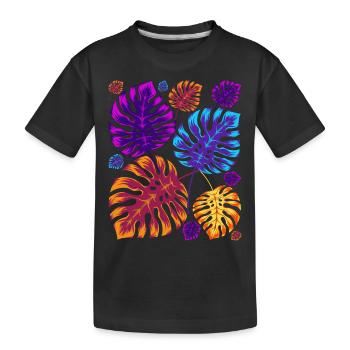 Houseplant Monstera Deliciosa Plant Monstera - Kids' Premium Organic T-Shirt - black - Front