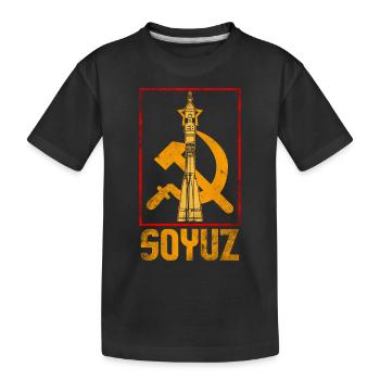 Fusée soviétique Soyouz - T-shirt bio Premium Enfant - noir - Devant