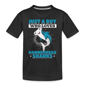 Hai-Liebhaber Ich bin nur ein Junge, der - Kinder Premium Bio T-Shirt - Schwarz - Vorne
