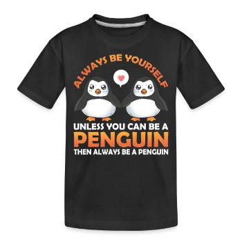 Penguin Penguin Penguin Penguin Lovers - Kids' Premium Organic T-Shirt - black - Front