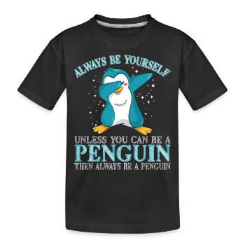 Penguin Penguin Penguin Penguin Lovers - Kids' Premium Organic T-Shirt - black - Front