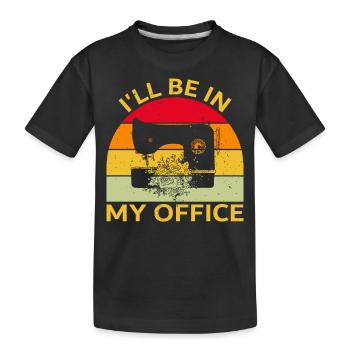 Schneiderin Schneider Nähmaschiene - Kinder Premium Bio T-Shirt - Schwarz - Vorne