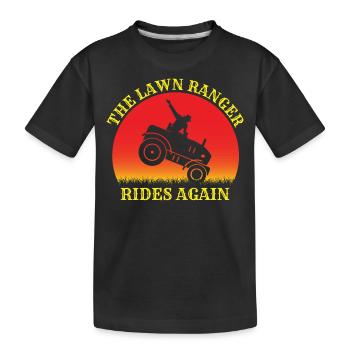 Gärtner Landschaftsbau Gartenbau Rasenmäher - Kinder Premium Bio T-Shirt - Schwarz - Vorne