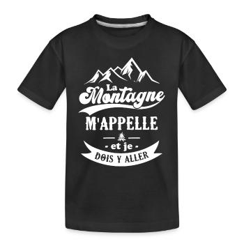 La montagne m'appelle et je dois y aller - T-shirt bio Premium Enfant - noir - Devant