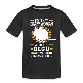 Verrückte Degu Frau Nagetier Gewöhnlicher Degu - Kinder Premium Bio T-Shirt - Schwarz - Vorne