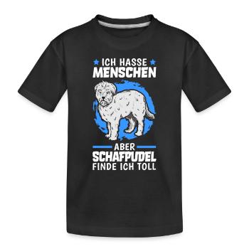 Schafpudel finde ich toll zotthaariger Hütepudel - Kinder Premium Bio T-Shirt - Schwarz - Vorne