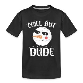 Chill Out Dude Santa Claus Schneemann Urlaub - Kinder Premium Bio T-Shirt - Schwarz - Vorne