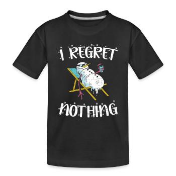 Ich bereue nichts Santa Claus Snowman Holidays - Kinder Premium Bio T-Shirt - Schwarz - Vorne