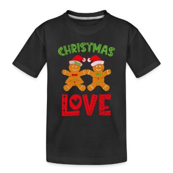 Christmas Love Santa Claus Gingerbread Holidays - Kids' Premium Organic T-Shirt - black - Front