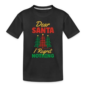 Lieber Weihnachtsmann Ich bereue nichts Weihnachtsmann Surfen - Kinder Premium Bio T-Shirt - Schwarz - Vorne