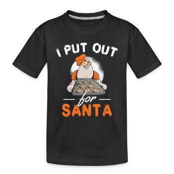 Ich stelle für Santa Santa Claus Cookie Holidays - Kinder Premium Bio T-Shirt - Schwarz - Vorne