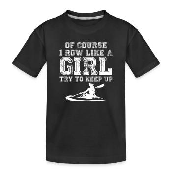 Cool Ruderkunst Frauen Mädchen Steuermann Paddel Ruder - Kinder Premium Bio T-Shirt - Schwarz - Vorne