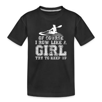 Cool Ruderkunst Frauen Mädchen Steuermann Paddel Ruder Wortspiel - Kinder Premium Bio T-Shirt - Schwarz - Vorne