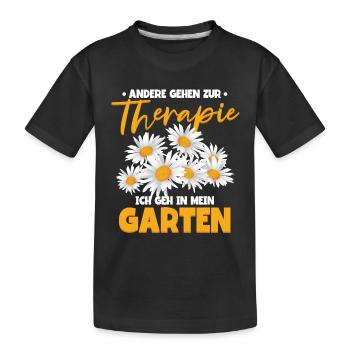Andere gehen zur Therapie ich gehe in meinen - Kinder Premium Bio T-Shirt - Schwarz - Vorne