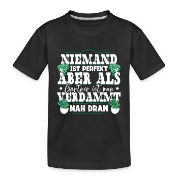 Garten Gärtner - Kinder Premium Bio T-Shirt - Schwarz - Vorne