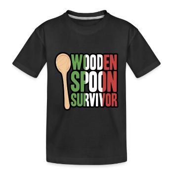 Wooden Spoon Survivor - Italian - Kinder Premium Bio T-Shirt - Schwarz - Vorne