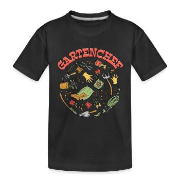 Gartenchef Garten Gärtner - Kinder Premium Bio T-Shirt - Schwarz - Vorne