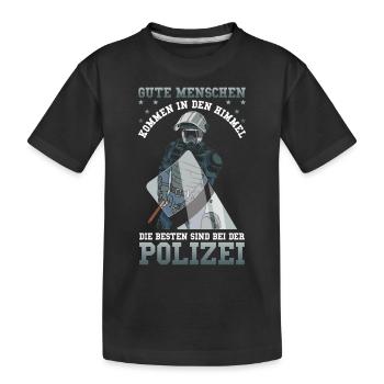Polizei Die besten sind bei der Polizei - Kinder Premium Bio T-Shirt - Schwarz - Vorne