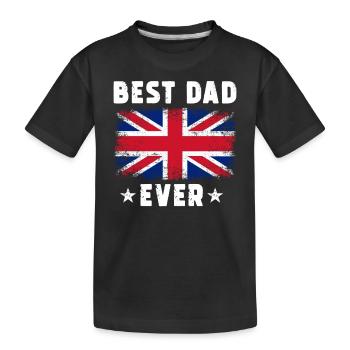 Brite Vater Best Dad ever England Papa - Kinder Premium Bio T-Shirt - Schwarz - Vorne