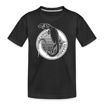 Monitor Eidechse Tattoo Stil Reptilienhalter Varanus - Kinder Premium Bio T-Shirt - Schwarz - Vorne