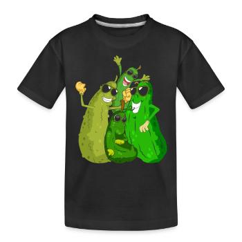 Cornichon Concombre Concombre Légumes Cadeau Concombre - T-shirt bio Premium Enfant - noir - Devant
