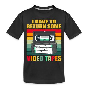 Cassette vidéo Nineties Cadeau - T-shirt bio Premium Enfant - noir - Devant