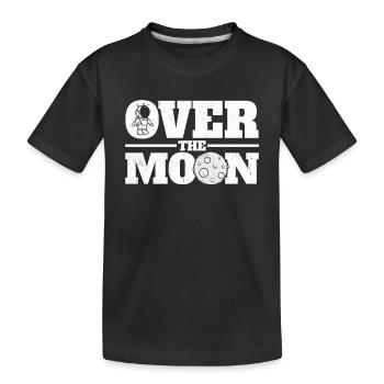 Astronaut Ober the Moon Planet Universum - Kinder Premium Bio T-Shirt - Schwarz - Vorne