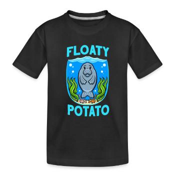 Seekühe Floaty Kartoffel Seekuh - Kinder Premium Bio T-Shirt - Schwarz - Vorne