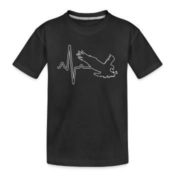 Eagle Heartbeat - Kids' Premium Organic T-Shirt - black - Front