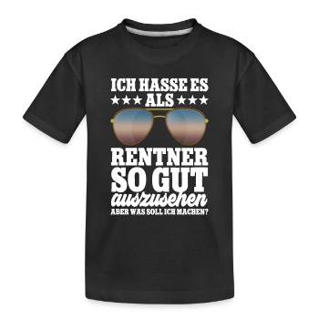 Ich hasse es als Rentner - Kinder Premium Bio T-Shirt - Schwarz - Vorne
