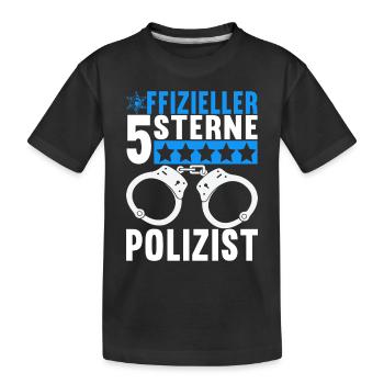 Polizei Polizist - Kinder Premium Bio T-Shirt - Schwarz - Vorne