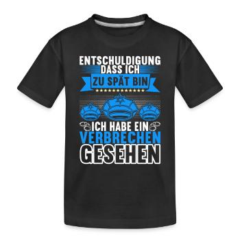 Polizei Polizist - Kinder Premium Bio T-Shirt - Schwarz - Vorne