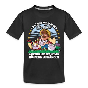 Ich möchte nur in meinem garten arbeiten Gärtner - Kinder Premium Bio T-Shirt - Schwarz - Vorne