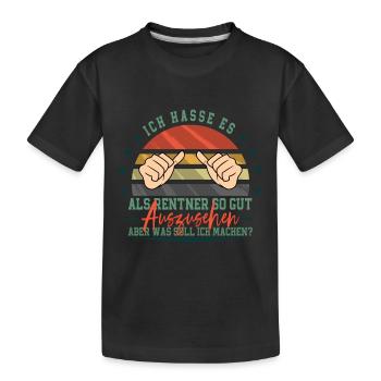 Ich hasse es als Rentner - Kinder Premium Bio T-Shirt - Schwarz - Vorne