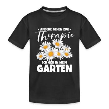 Andere gehen zur Therapie ich gehe in meinen - Kinder Premium Bio T-Shirt - Schwarz - Vorne
